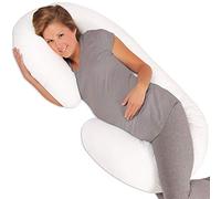 Leachco Snoogle Chic Supreme Pregnancy/Maternity Pillow with 100% Sateen Cotton Cover in Soothing White, 1 Count (Pack of 1)