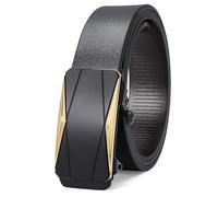 LEACOOLKEY Belts for Men,Leather Ratchet Belt with slide automatic Buckle, Men’s Adjustable Belt 33mm for Men Dress Jeans