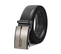 LEACOOLKEY Men's Belt,Adjustable Leather Ratchet Belt 3.5cm Trim to Fit,Men’s Automatic Buckle Belt for Suit Jeans