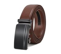 LEACOOLKEY Men's Belt,Adjustable Leather Ratchet Belt 3.5cm Trim to Fit,Men’s Automatic Buckle Belt for Suit Jeans
