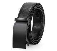 LEACOOLKEY Men's Belt，Adjustable Leather Ratchet Belt 3.5cm Trim to Fit,Men’s Automatic Buckle Belt for Suit Jeans
