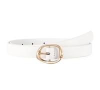 LEACOOLKEY Skinny Leather Belt for Women Thin Waist Belt with Gold Buckle for Jeans Dresses,0.7" width