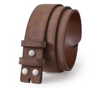 LEACOOLKEY Western Belt Strap for Men without Buckle 1.5" Wide Floral Engraved Embossed Leather Belt Strap