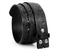 LEACOOLKEY Western Leather Belt Strap for Men Women Cowboy Western Belts without Buckle Men Western Leather Belt for Jeans Pants