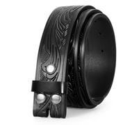 LEACOOLKEY Western Leather Belt Strap for Men Women Cowboy Western Belts without Buckle Men Western Leather Belt for Jeans Pants