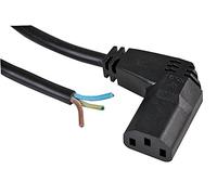 Lead 90 IEC SKT (C13) to Bare Black 3.5M, Mains Power Cords Cable Assemblies, Qty X 1