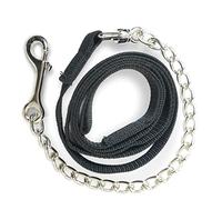 Lead Chain for Horses, Safe Guide with Iron Chain and Nylon Handle, Lead Lead Suitable for Stallion Dogs, Ponies, Donkeys, Length 2.10 m (Black)