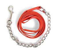 Lead Chain for Horses | Safe Lead with Iron Chain & Nylon Handle | Lead Suitable for Stallion Dogs Pony Donkey | Length 2.10 m (Red)