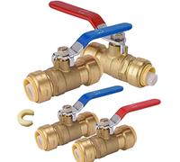Lead-Free Brass Push Fit Ball Valve - 1/2 Inch & 3/4 Inch - Tool-Free Shutoff for PEX/CPVC/Copper - Certified(3/4Inch 4Pack)