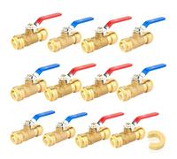 Lead-Free Brass Push Fit Ball Valve - 1/2 Inch & 3/4 Inch - Tool-Free Shutoff for PEX/CPVC/Copper - Certified(3/4Inch 12Pack)