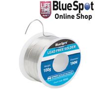 LEAD FREE SOLDER WIRE FLUX COVERED 100 GRAM ROLL 1mm DIAMETER, BLUE SPOT 31111