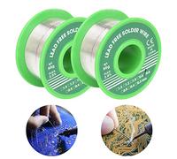 Lead Free Solder Wire Rosin Core Electrical Solder Wire Fine Alloy Solder Sn99.3 Cu0.7 for Electrical, Electronic, Connector Soldering (2PC-0.6mm/50g)