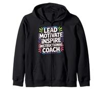 Lead Motivate Inspire Instructional Coach Leadership - Zip Hoodie