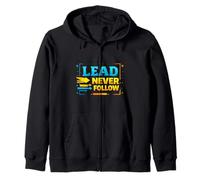 Lead Never Follow Bold Leadership Motivation Design Zip Hoodie