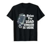 Lead Singer Design for Singing Lover - Lead Singer is Here Value Graphic T-Shirt, Men, Black, XL