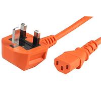 Lead UK Plug 5A - C13 1.00MM Orange 5M, Mains Power Cords & Cable Assemblies Qty X 1