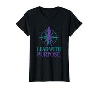 Lead with Purpose Feminist Compass Silhouette T-Shirt