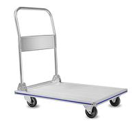 LEADALLWAY Large Size (90Lx53W) CM Platform Trolley Folding Heavy Duty Aluminum Platform Cart Push Cart Dolly Hand Truck 400KG Weight Capacity
