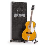 Leadbelly Fraulini Francesca 12 String Acoustic - Miniature Guitar Replica - Music Gifts - Handmade Ornamental 1/4 Scale - Includes a Display Box, Name Tag and Miniature Guitar Stand