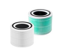 LeadCon 2 Pack 300s Filter Compatible with LEVOIT Core 300 and Core 300S VortexAir Air Purifier, Core 300-RF, 3-in-1 H13 True HEPA, Activated Carbon Filtration System White and Green