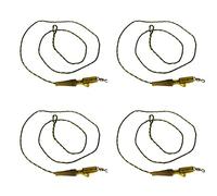 leadcore leader for carp fishing Carp Fishing Leaders Line 45LB Ready Tied Braided Rubber Clip Fishing Line 2 Set