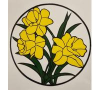 Leaded Design Window Decals, Stained Glass Effect Designs to add to Your existing Window and Door Glass. Self Adhesive (Daffodils)
