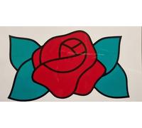 Leaded Design Window Decals, Stained Glass Effect Designs to add to Your existing Window and Door Glass. Self Adhesive (Single Red Rose)