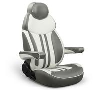 Leader Accessories Luxury Reclining Pontoon Captains Chair Bucket Boat Seat with Armrests(Light Grey/White)