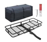 Leader Accessories Trailer Hitch Cargo Carrier Rack with Bag, 60"x24"x6" Folding Hitch Mount Vehicle Carrier Basket for SUV, RV, Truck, Van, Fits 2" Receiver, 500 lbs Load Capacity