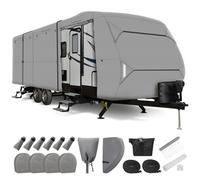 Leader Accessories Windproof Upgraded 14'-16' Travel Trailer RV Cover Camper Cover 4 Layers Top With Adhesive Repair Patches Outdoor Protect