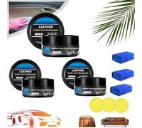 Leader Cleaning and Care Cream & Cleaning Paste for Leather Care, Automotive Interior Leather Cleaning Cream, Leather Repair Kit for Car, Furniture (3pcs)