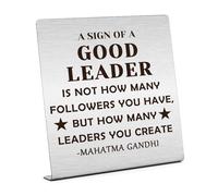 Leader Gifts for Women Men Home Office Desk Sign Gifts for Mentor Best Leader Gifts Thank You Gifts for Leader Boss Plaque Sign Desk Decor for Leader Christmas Birthday for Good Leader