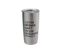 Leader: Listen Empower Adapt Decide Encourage Respect Stainless Steel Insulated Tumbler