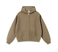 Leader of the Beauty Mens Double Zipper Hoodie Oversized Heavyweight Fleece Cotton Cardigan Hooded Vintage Sweatshirt