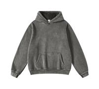 Leader of the Beauty Mens Oversized Hoodies Streetwear Unisex Acid Wash Sweatshirt Sports Pullover Sweatshirt with Pocket Grey