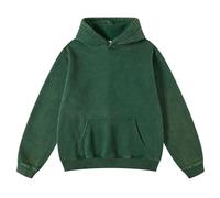 Leader of the Beauty Mens Oversized Hoodies Streetwear Unisex Acid Wash Sweatshirt Sports Pullover Sweatshirt with Pocket Emerald Green
