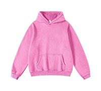 Leader of the Beauty Mens Oversized Hoodies Streetwear Unisex Acid Wash Sweatshirt Sports Pullover Sweatshirt with Pocket Pink