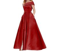 Leader of the Beauty One Shoulder Party Dresses A Line Formal Women Evening Dress with Pockets Elegant Prom Dress with Pleats Burgundy