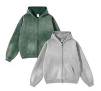 Leader of the Beauty Oversized Sweatshirts for Men Full Zip Up Hoodies Heavy Cotton Pullover Drop Shoulder Casual Unisex Hoodies