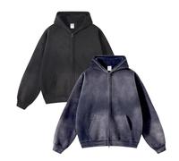 Leader of the Beauty Oversized Sweatshirts for Men Full Zip Up Hoodies Heavy Cotton Pullover Drop Shoulder Casual Unisex Hoodies