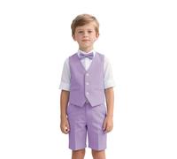 Leader of the Beauty Vest Short Pants Suits Summer Page Boy 2 Piece Suit Wedding Dresswear Set 3-16 Years