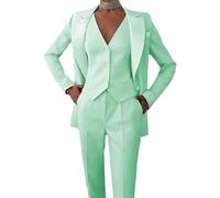 Leader of the Beauty Women's 3-Piece Office Lady Suit - Blazer, Vest, Pants in Mint