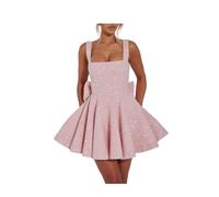 Leader of the Beauty Women's Glitter Dress Sequins Party Cocktail Sparkly Dress Clubwear Evening Dresses with Bow Pink