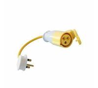 Leaderman LDM-11016SP PAT Test Adaptor - 110V 16A Yellow Plug to 13A Mains Socket PAT Tester Input