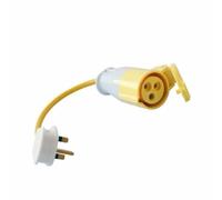Leaderman LDM-11032S13P PAT Test Adaptor - 110V 32A Yellow Plug to 13A Mains Socket PAT Tester Input