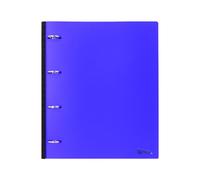 Leaderpapel Folder 4 Round Rings 25 mm Polypropylene DIN A4 Ultra Compact with extendable Spine 4 cm (Blue)
