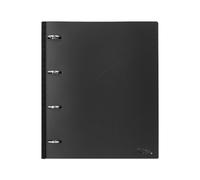 Leaderpapel Folder 4 Round Rings 25mm Polypropylene DIN A4 Ultra Compact with Extendable Spine 4 cm (Black)
