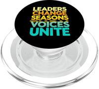 LEADERS CHANGE SEASONS VOICES UNITE Typographic PopSockets PopGrip for MagSafe