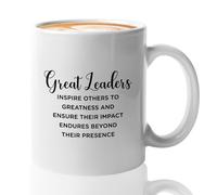 Leadership Coffee Mug 11 Ounce White - Beyond Their Presence - Team Leader Boss Mentor Principal CEO Director Supervisor Executive Staff Corporate Gift
