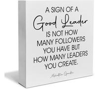 Leadership Decorative Wooden Box Sign A Sign Of A Good Leader Wood Block Plaque Decor Desk Shelf Or Wall Display For Office Team Leader Mentor Gift 5x5 Inch